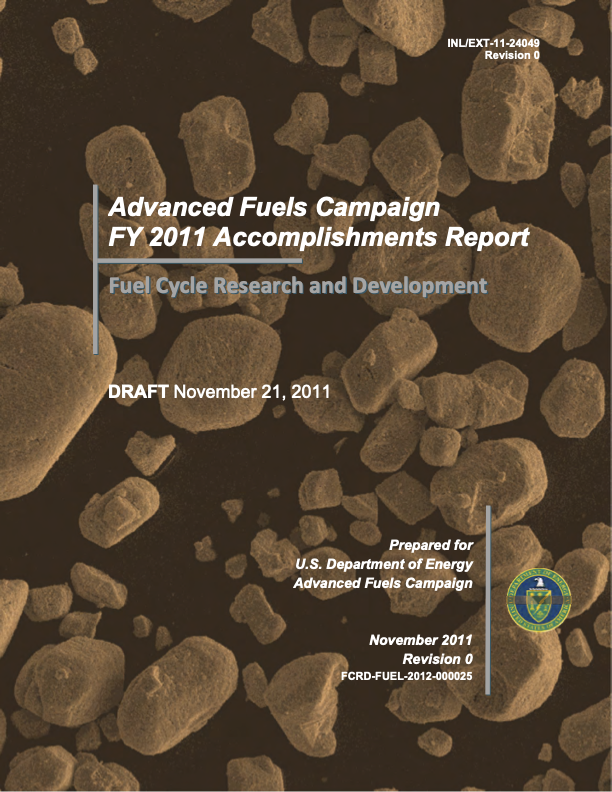 2011 Accomplishment Report Cover